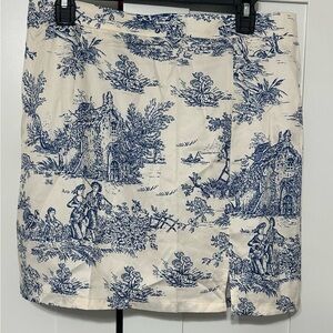 Cider Cream and Blue Patterned Skirt